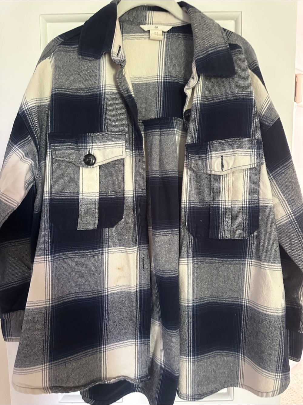 Navy and Cream Plaid